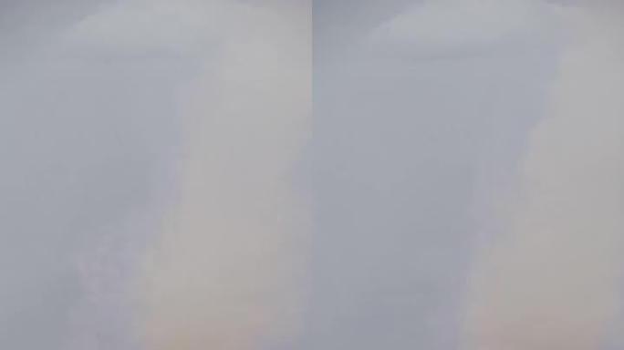 两只斑马站在路过的小龙卷风前，肯尼亚安博塞利国家公园，垂直射击