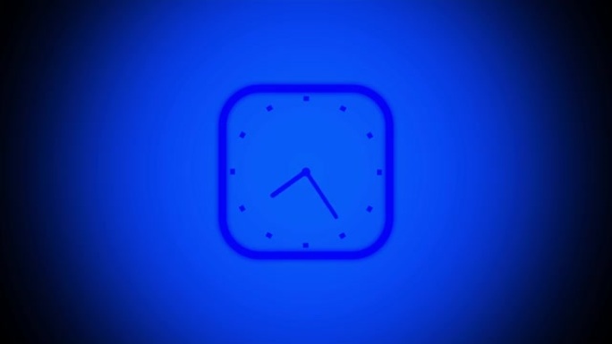 蓝色背景上的方形抽象3d时钟4k动画。rs_606