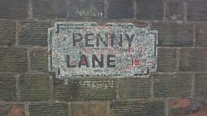 旧彩绘便士巷标志利物浦英格兰