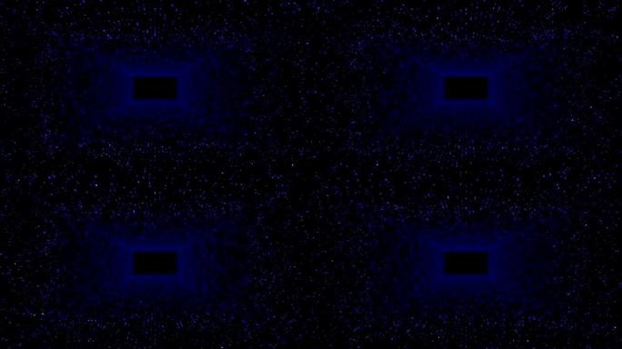 3D矩形隧道中的数字抽象点面板作为背景