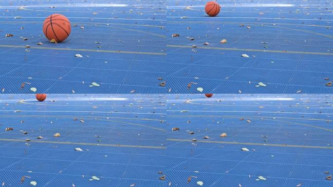 在地板上滚动的篮球blueм