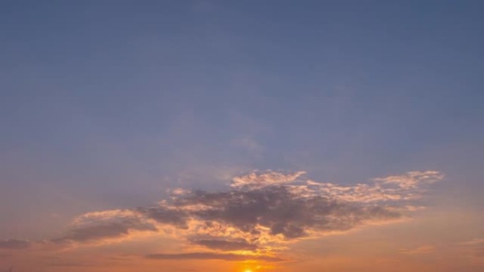 4k延时天空和云日落。