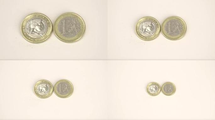 桌上赠送两枚拉脱维亚欧元硬币