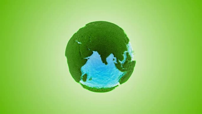 绿草地球与水-全球变暖