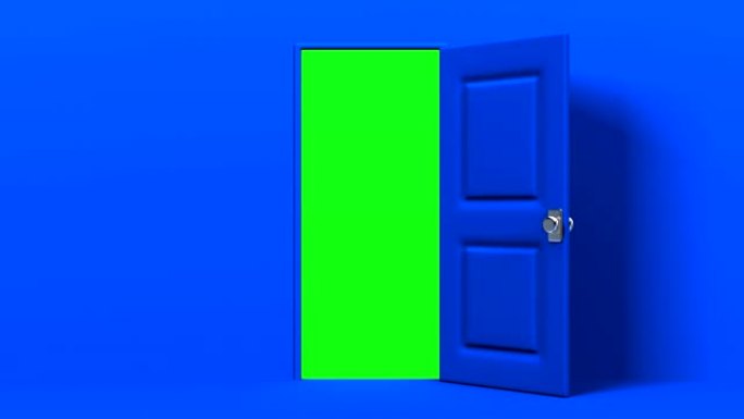 蓝色门和绿色色度键