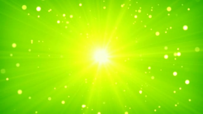 绿色黄光和粒子循环背景