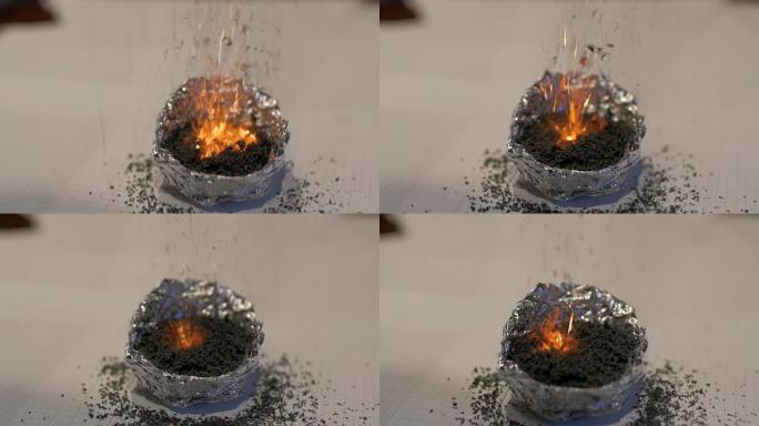 火山实验的化学演示