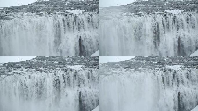 冰岛冬季的瀑布Dettifoss