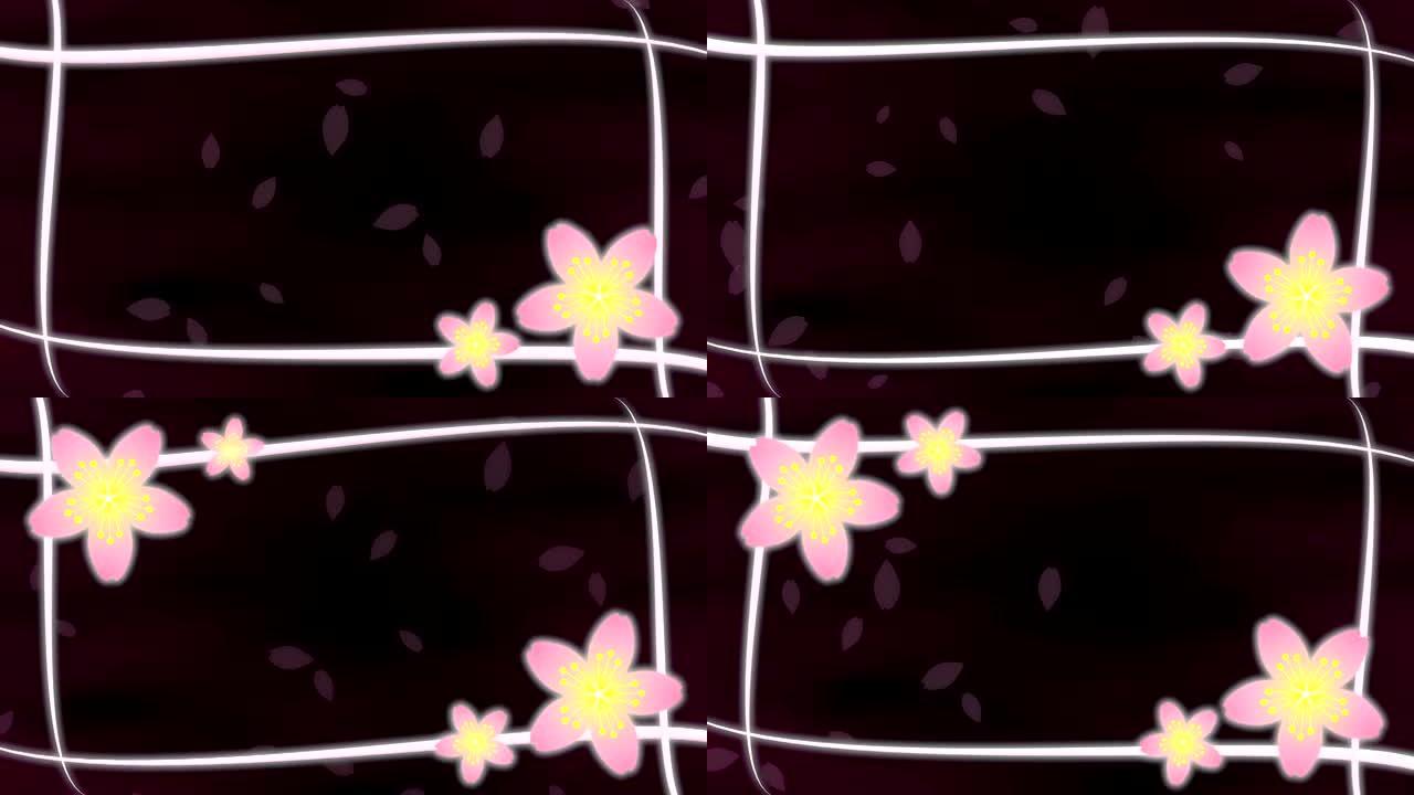 樱桃花瓣框架2图案深色背景