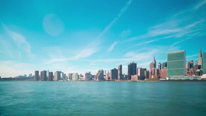 美丽的曼哈顿全景从纽约4k时间流逝