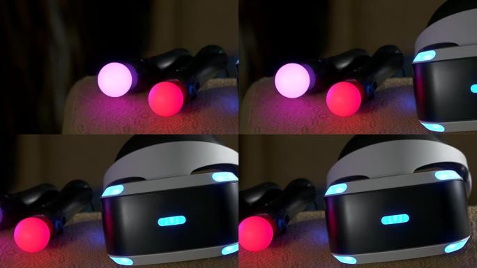 用于视频游戏机的虚拟现实VR耳机和移动运动控制器