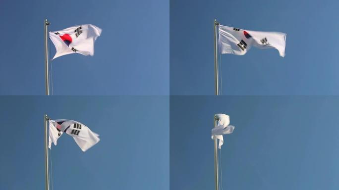 悬挂韩国国旗