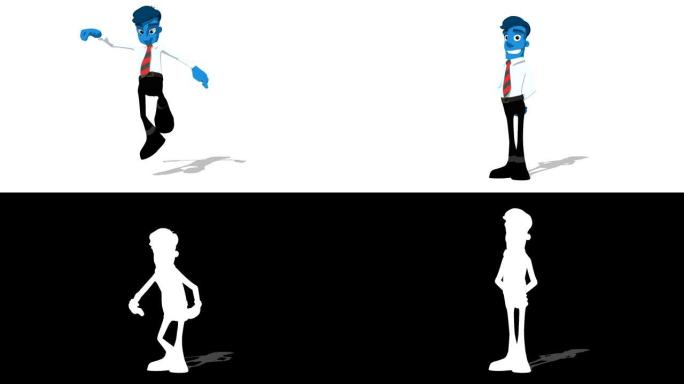 蓝色商人 “跳屏右” 可连接角色动画