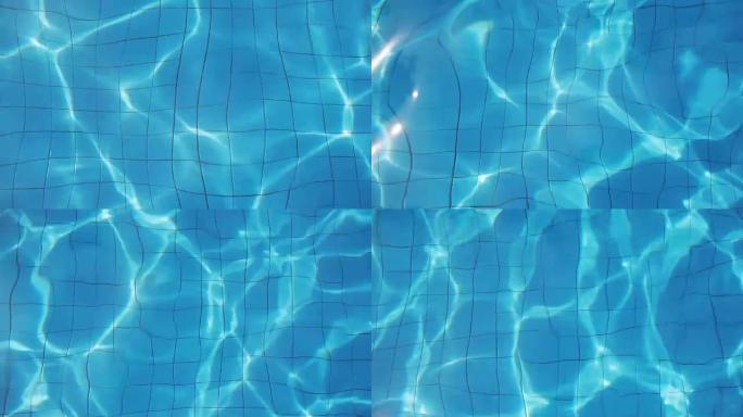 游泳池水抽象背景与无缝循环。1920x1080