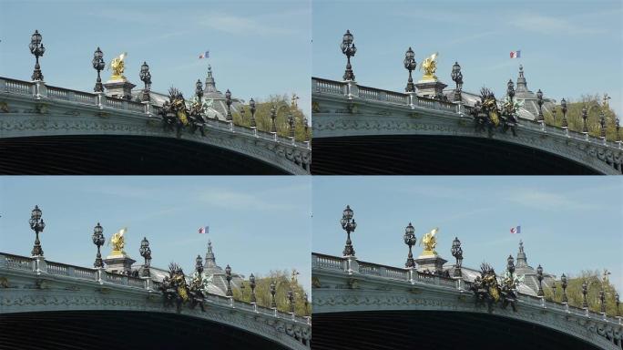 亚历山大三世桥和大皇宫。法国巴黎