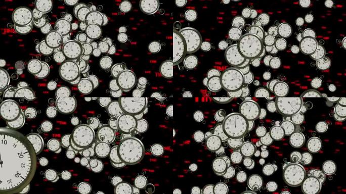 黑色飞行秒表、计时器和铭文时间概念