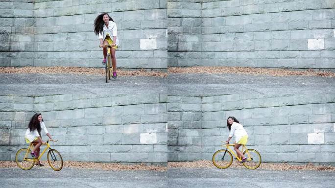 骑自行车的非洲裔美国女孩