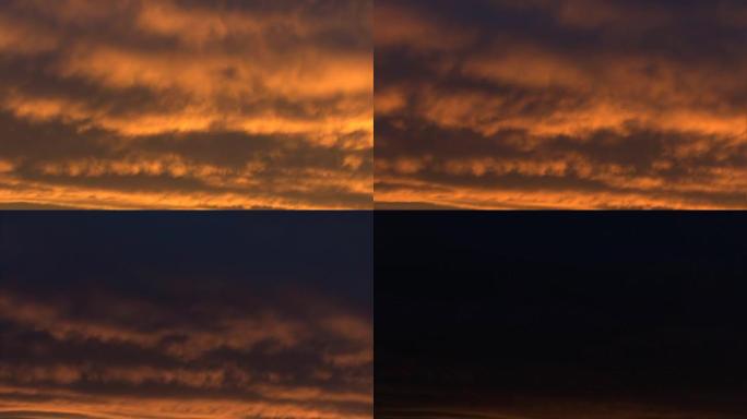 金色云彩日落