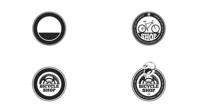 自行车标志动画在复古风格