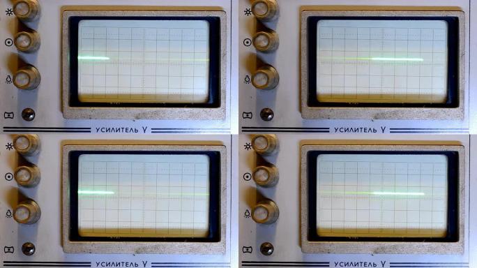 旧示波器屏幕上的脉冲