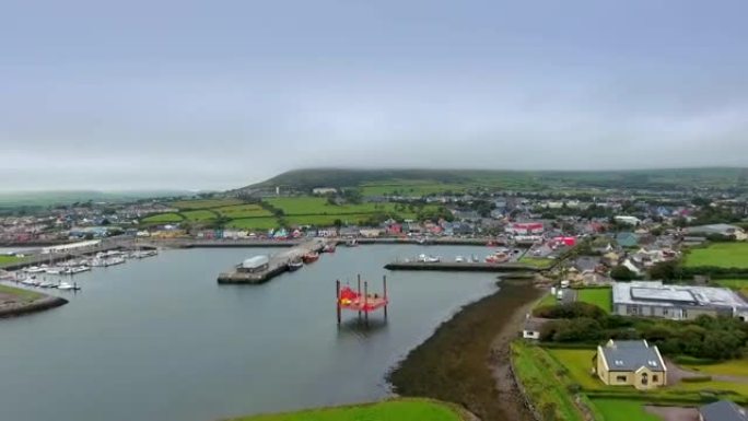 爱尔兰丁格尔爱尔兰小镇鸟瞰图