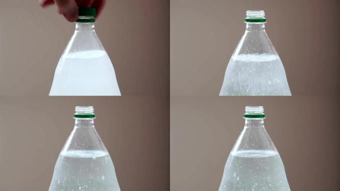 塑料瓶中的碳酸水