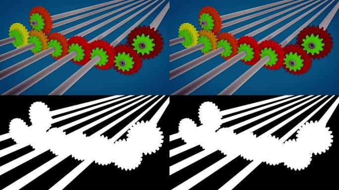 齿轮齿轮箱，循环3D动画