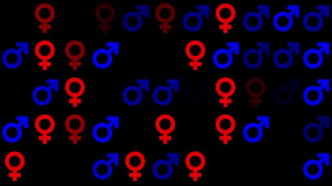 黑色红色和蓝色性别符号图标