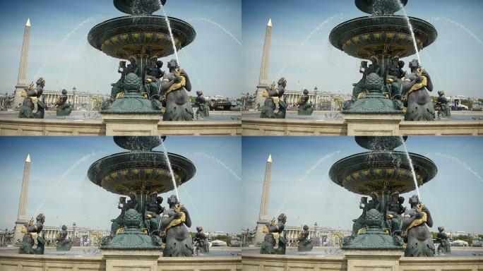 法国巴黎协和广场的喷泉