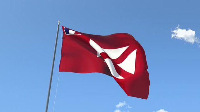 在风中飘扬的沃利斯和富图纳群岛的旗帜