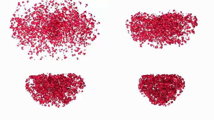 心花红色心形花瓣