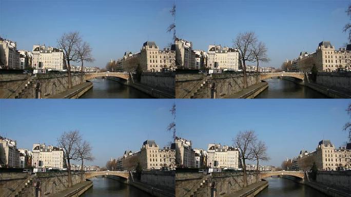巴黎-法国，2016年3月22日: 巴黎塞纳河桥，法国城市景观