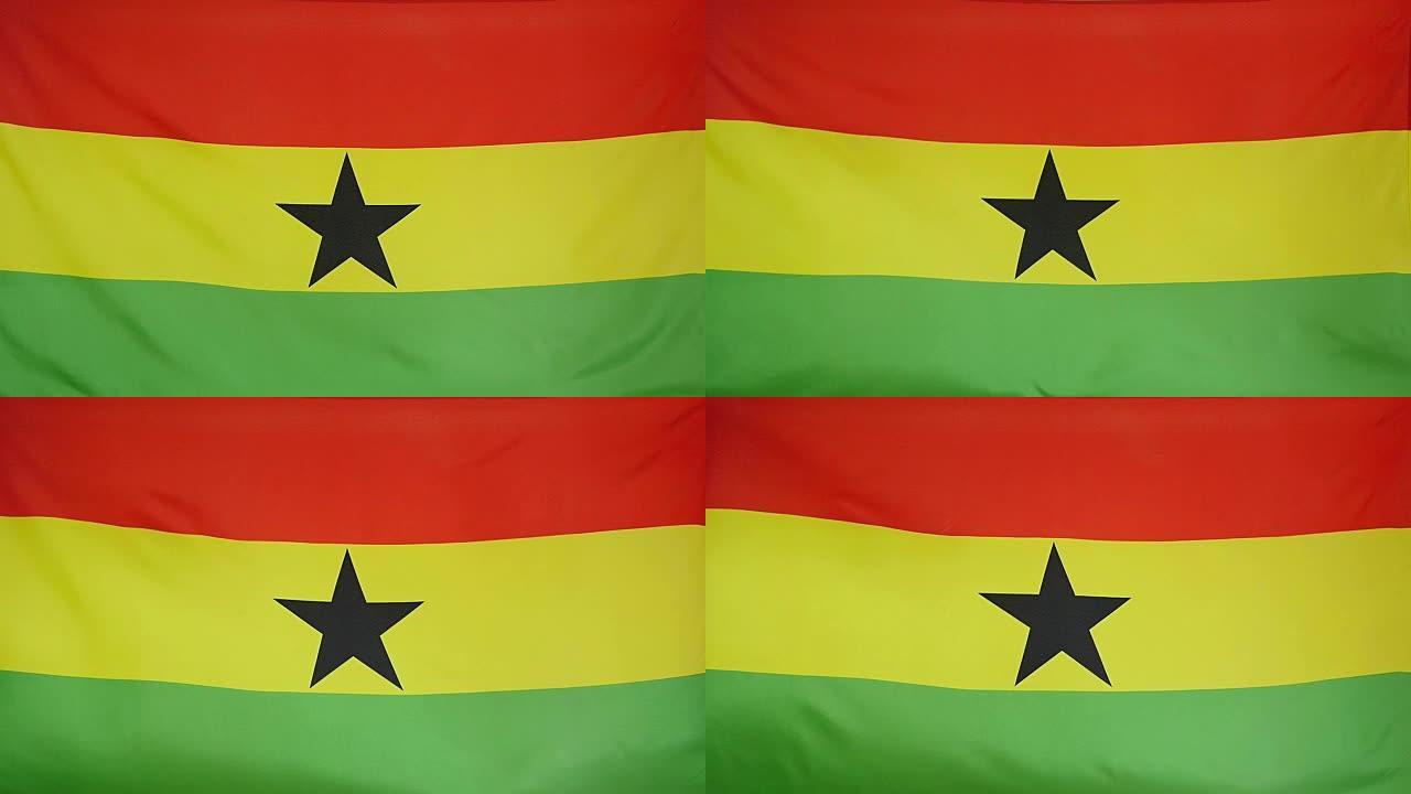 慢动作真实的加纳纺织旗帜