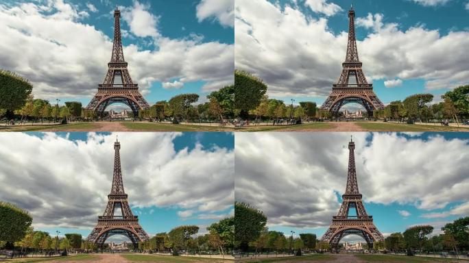 巴黎艾菲尔铁塔 & 战神广场，延时