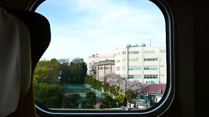 从日本高速列车的窗户看