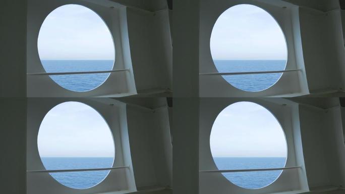 巡航舷窗上的高清海慢动作