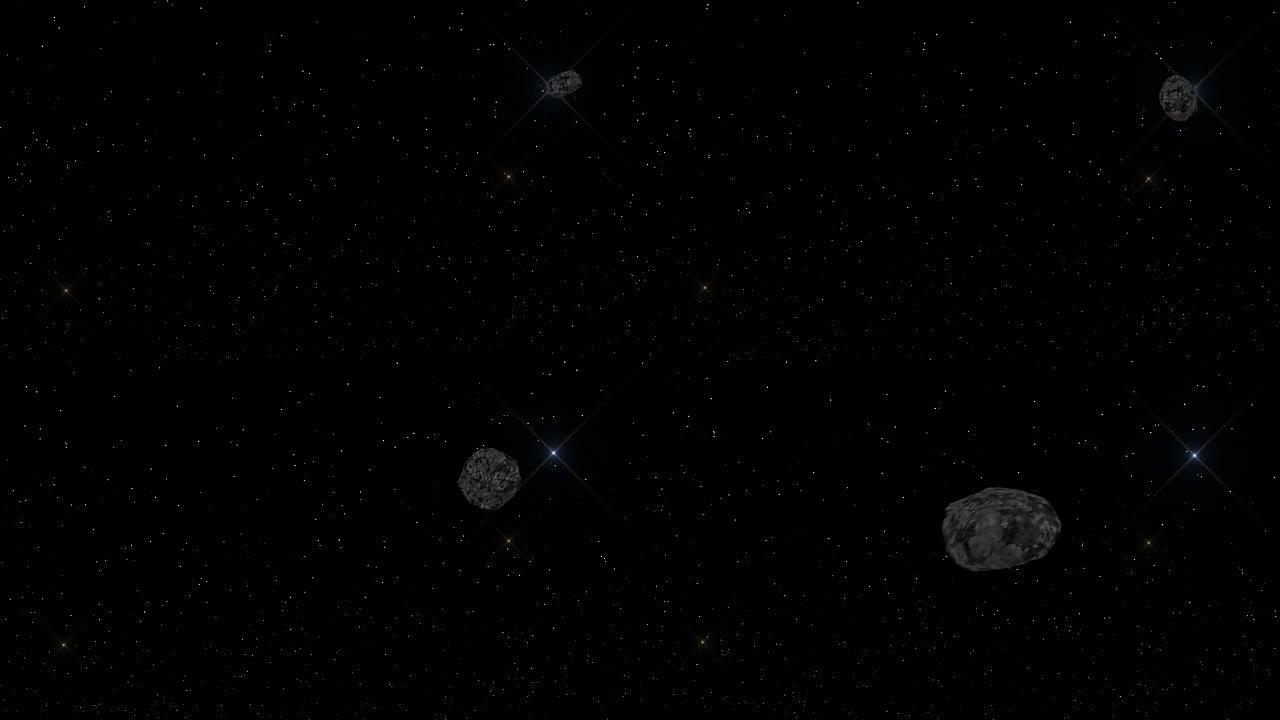 外层空间中的小行星