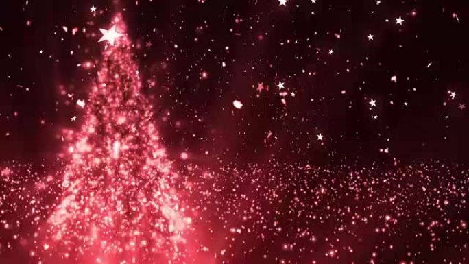 圣诞树闪烁红色