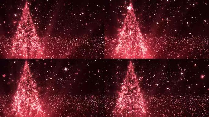 圣诞树闪烁红色