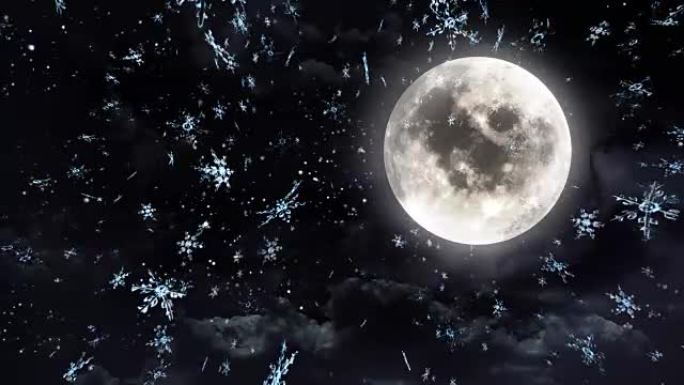 雪花清澈的月亮黑白色