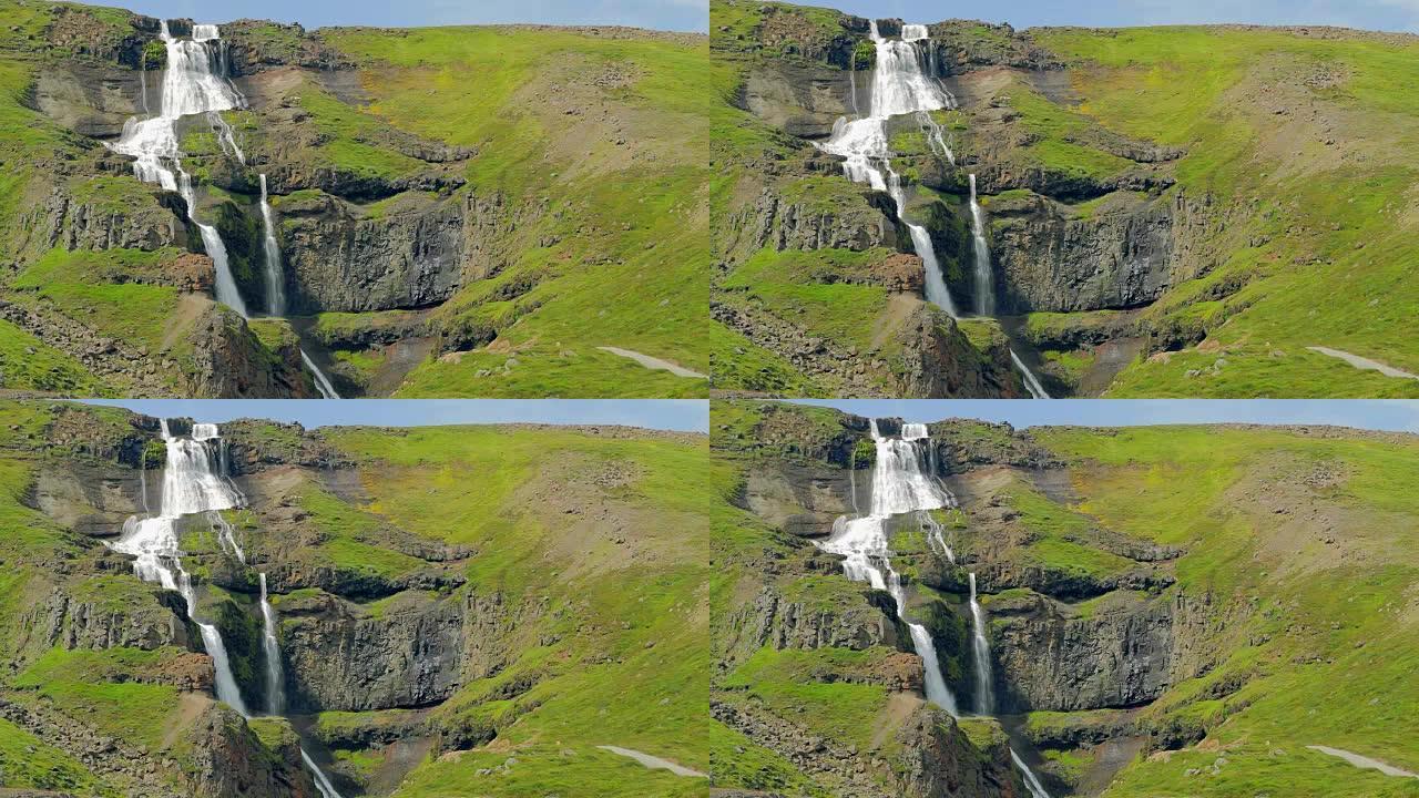 冰岛的Rjukandi瀑布，慢动作
