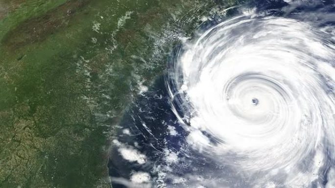 飓风袭击美国东海岸的延时