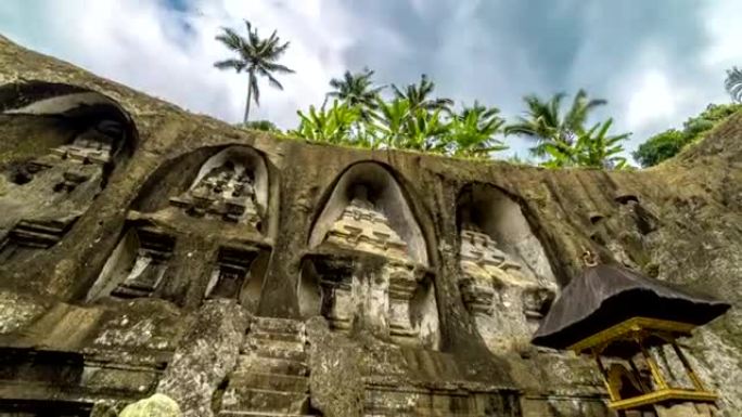 全高清延时。卡维山神庙。印度尼西亚巴厘岛2015年7月15日