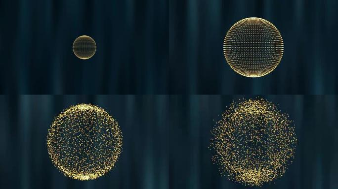 三维球体形状的粒子运动