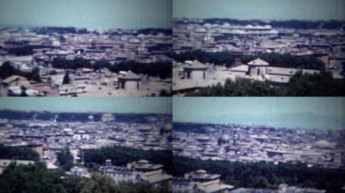 1954: 公园山顶上的罗马城市景观。