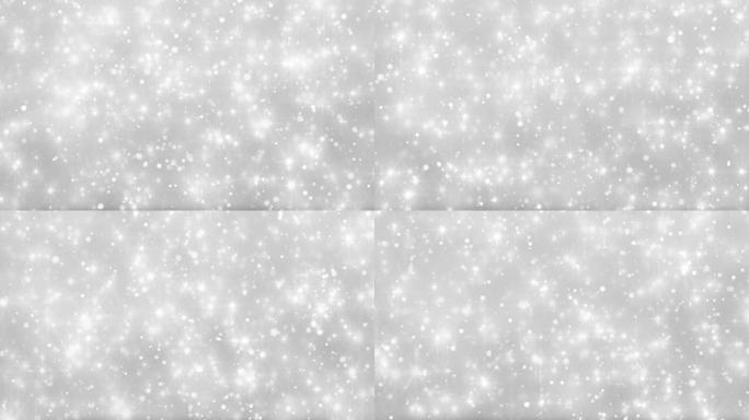 白色闪烁的粒子和星星抽象背景