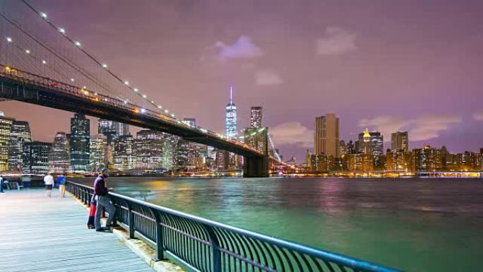 纽约布鲁克林桥湾曼哈顿4k时间流逝
