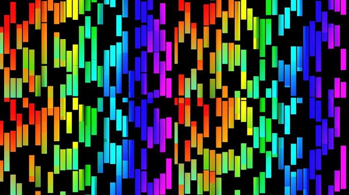 抽象柔和彩虹色移动块背景 \ 新质量通用运动动态动画多彩欢乐舞蹈音乐视频素材
