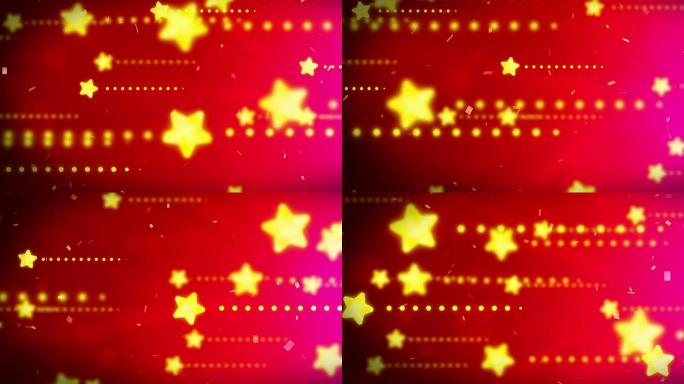 明亮闪亮的星星，CG循环动画，红色，