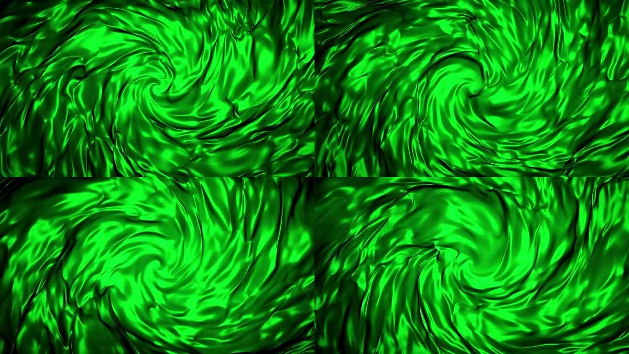 螺旋中绿色流动中的抽象质量